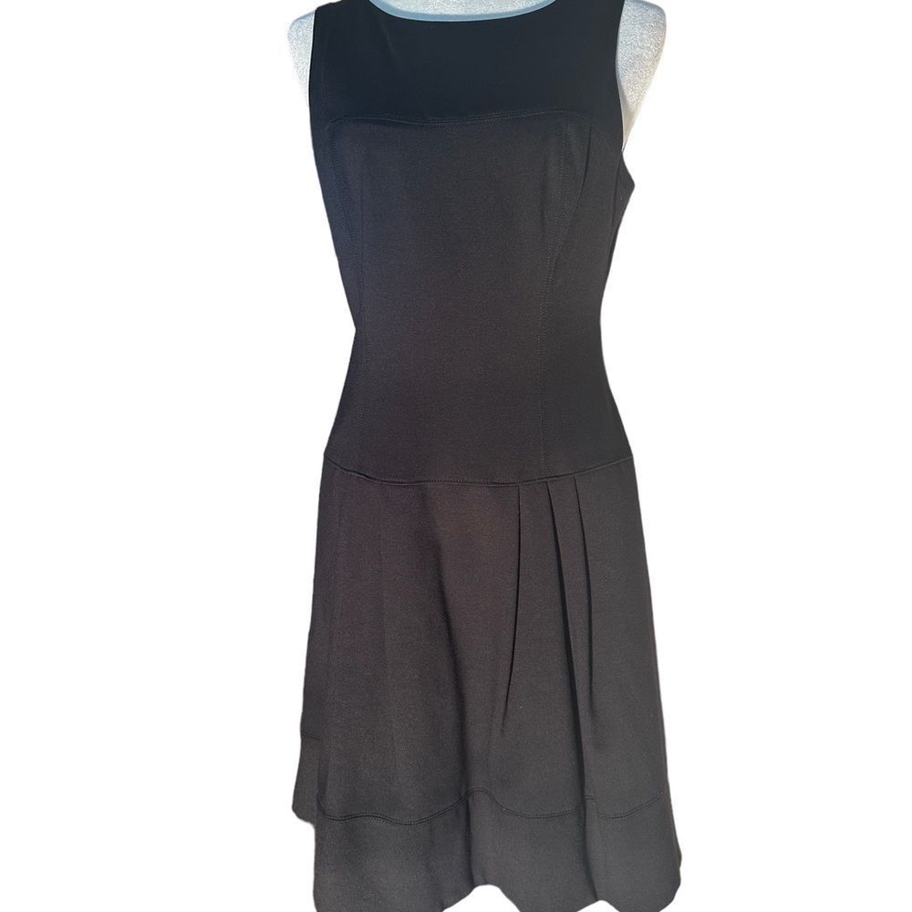 White House Black Market Drop Waist Jumper, black, size 6.